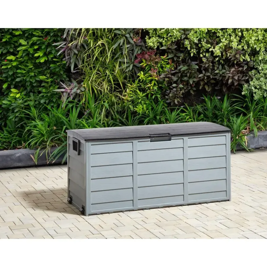 Kussenboxen-Beliani LOCARNO - Kussenbox - Grijs/Zwart - 112 cm - Synthetisch materiaal