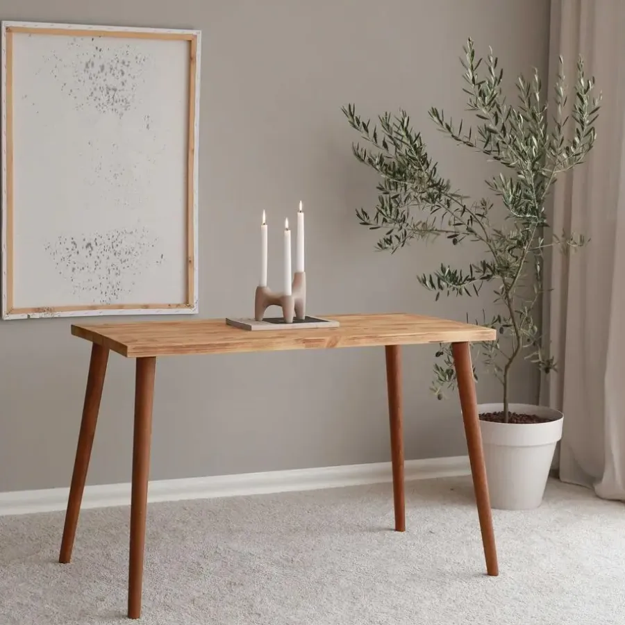 Bureaus-Emob Locelso bureau - 100% grenen massief hout - Beukenhouten poten - Eikenkleur