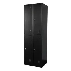 IVOL Lockerkast Zwart - 60x185 cm - 4 lockers