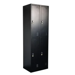 IVOL Lockerkast Zwart - 60x185 cm - 4 lockers