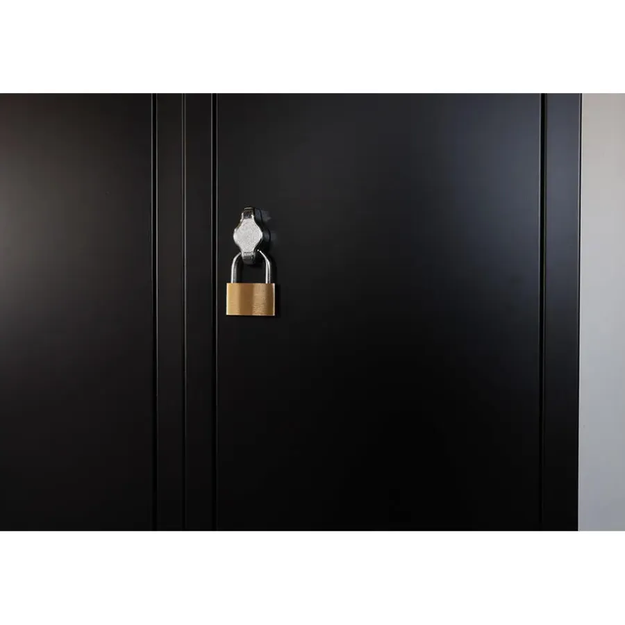 IVOL Lockerkast Zwart - 60x185 cm - 4 lockers