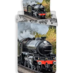 Locomotief Dekbedovertrek Trein - Eenpersoons - 140 x 200 cm - Katoen