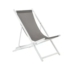 Kamperen En Outdoor-Beliani LOCRI II - Strandstoel - Grijs/Wit - Polyester