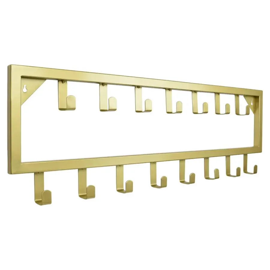 Kapstokken-Loft24 LOFT42 Bono Kapstok – Goud – Metaal – 15 haken - 80x26x4