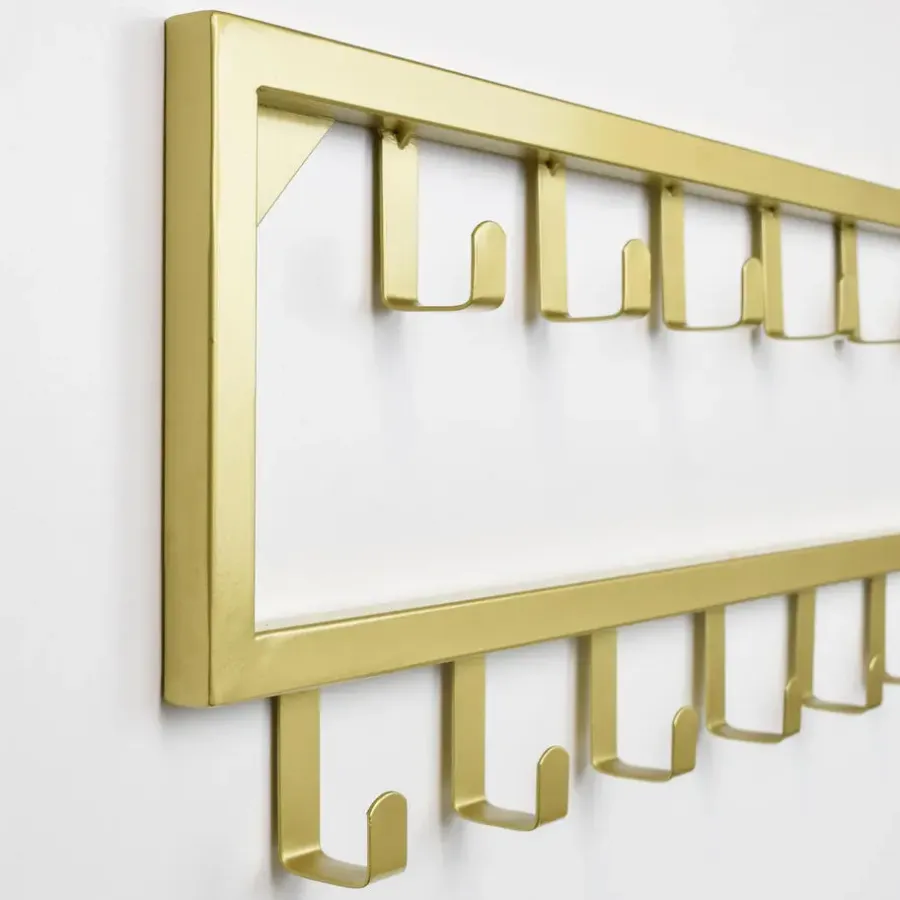 Kapstokken-Loft24 LOFT42 Bono Kapstok – Goud – Metaal – 15 haken - 80x26x4