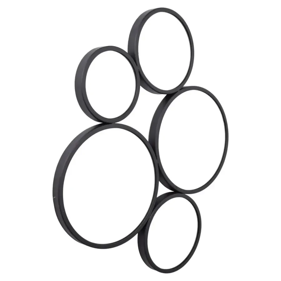 Spiegels-Loft24 LOFT42 Bubbles Large Wandspiegel - Zwart - 82x70x3