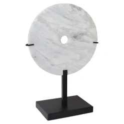 Beelden-Loft24 LOFT42 Circle Ornament op Voet - Marmer - Metaal - Ø30
