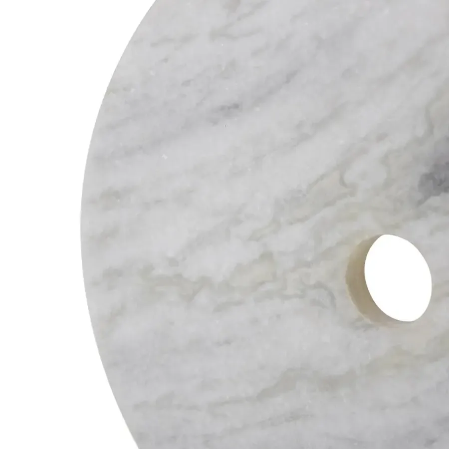 Beelden-Loft24 LOFT42 Circle Ornament op Voet - Marmer - Metaal - Ø30