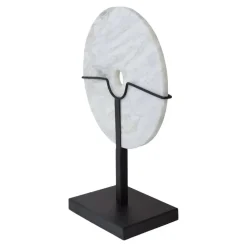 Beelden-Loft24 LOFT42 Circle Ornament op Voet - Marmer - Metaal - Ø30