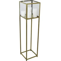 Loft24 LOFT42 Flint Staand Windlicht Antique Messing - Metaal