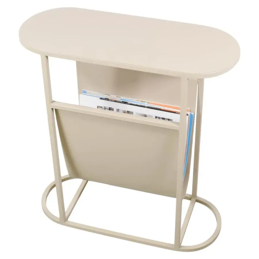 LOFT42 Frits Bijzettafel met Tijdschriften- of Krantenbak Beige