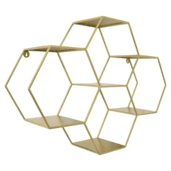 Wandrekken-Loft24 LOFT42 Hexagon Wandrek Zeshoekig - Goud - 57x80x20