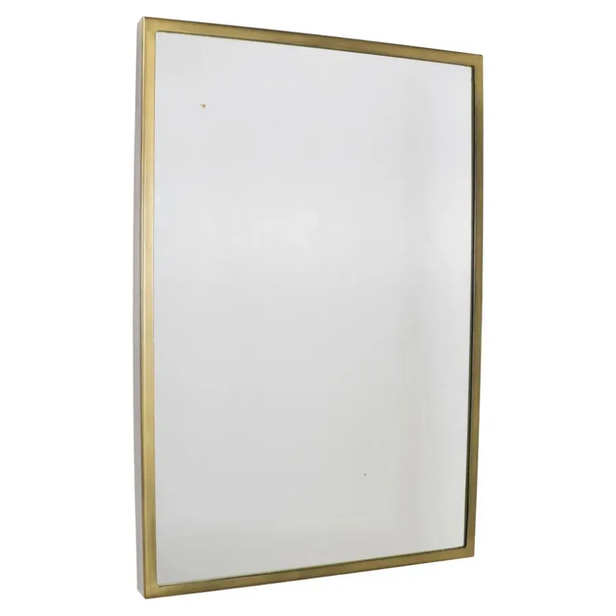 Spiegels-Loft24 LOFT42 Industry Rectangle Spiegel - Metaal - antiek Messing - 60x40x4