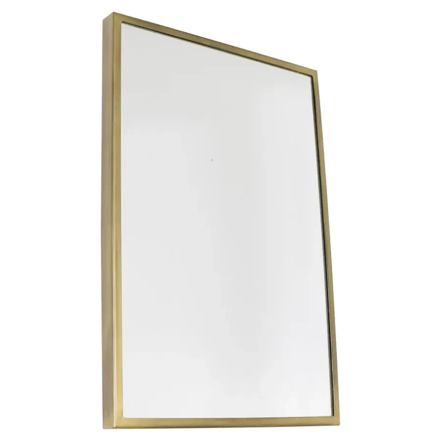Spiegels-Loft24 LOFT42 Industry Rectangle Spiegel - Metaal - antiek Messing - 60x40x4