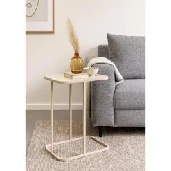 Loft24 LOFT42 Inris Bijzettafel - Metaal - Beige -51x35x55