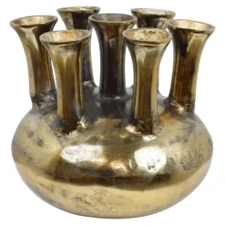 Vazen-Loft24 LOFT42 Jenna Tulpenvaas XL - 7 Toeters - Antique Goud - Aluminium