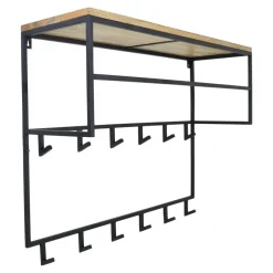 Kapstokken-LOFT42 Jip Kapstok - 12 haken - Metaal - Zwart - 100x80x33