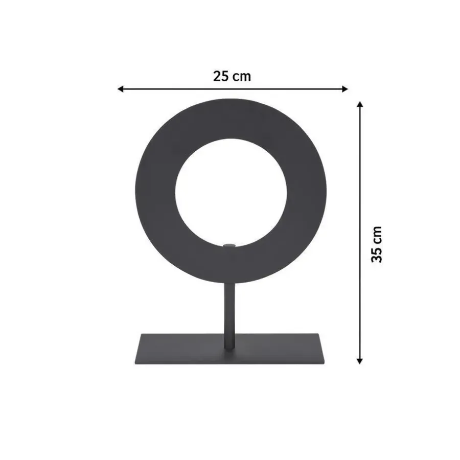 LOFT42 Joris Ornament op voet - Zwart Metaal Ø25cm