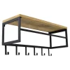 Loft24 LOFT42 Kapstok Ivory - Hout – Metaal – 6 haken en Roede - 80x36x30