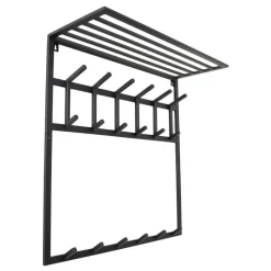Loft24 LOFT42 Kapstok Jaimy - Zwart – Metaal – 6 dubbele haken - 80x80x30