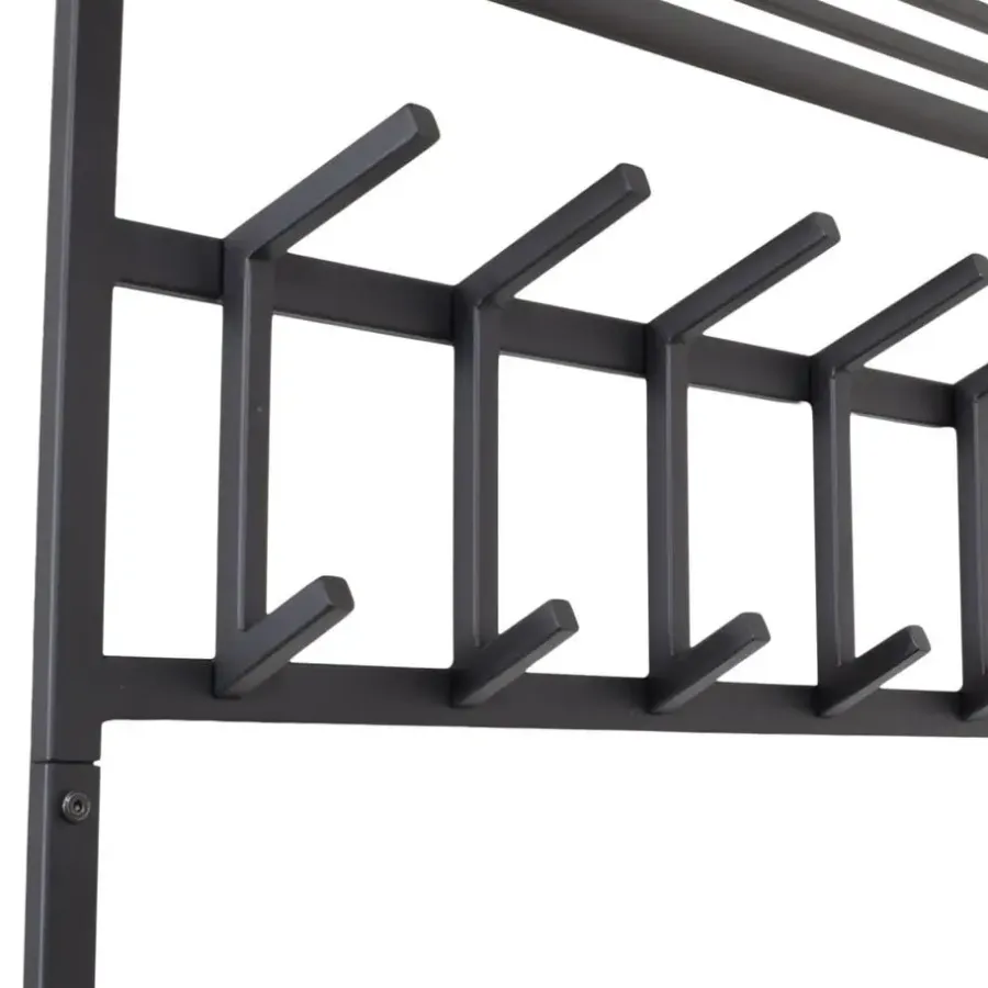 Loft24 LOFT42 Kapstok Jaimy - Zwart – Metaal – 6 dubbele haken - 80x80x30