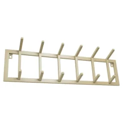 Kapstokken-Loft24 LOFT42 Kapstok Jaimy Single - Beige – Metaal – 6 dubbele haken - 80x24x12