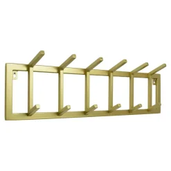 Kapstokken-Loft24 LOFT42 Kapstok Jaimy Single - Goud – Metaal – 6 dubbele haken - 80x24x12