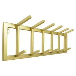 Kapstokken-Loft24 LOFT42 Kapstok Jaimy Single - Goud – Metaal – 6 dubbele haken - 80x24x12