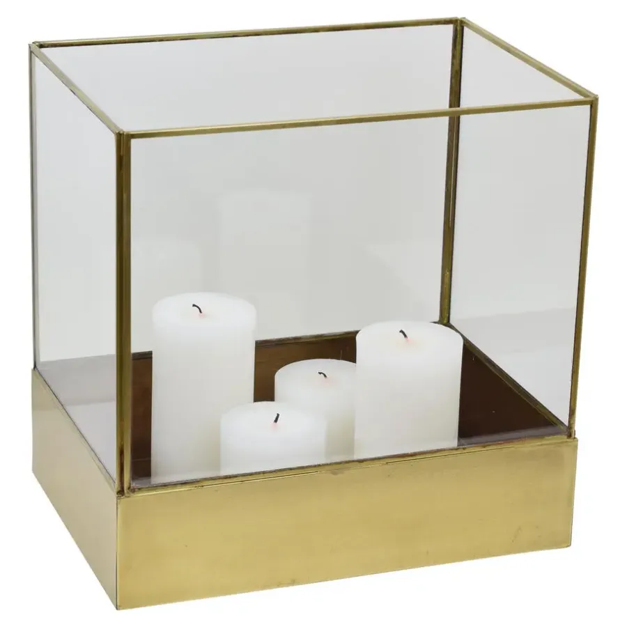 Loft24 LOFT42 Liva Large Windlicht - Goud - Metaal - 30x21x30