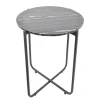 Bijzettafels-Loft24 LOFT42 Marble Bijzettafel Rond Zwart - Metaal - Marmer - 55x45x45