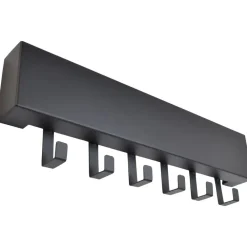 Kapstokken-Loft24 LOFT42 Mula Wandkapstok - 61x19x6 - Zwart metaal - 6 haken