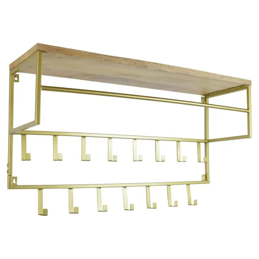 Loft24 LOFT42 Petri Kapstok - 15 haken - Metaal - Goud - 100x57x30