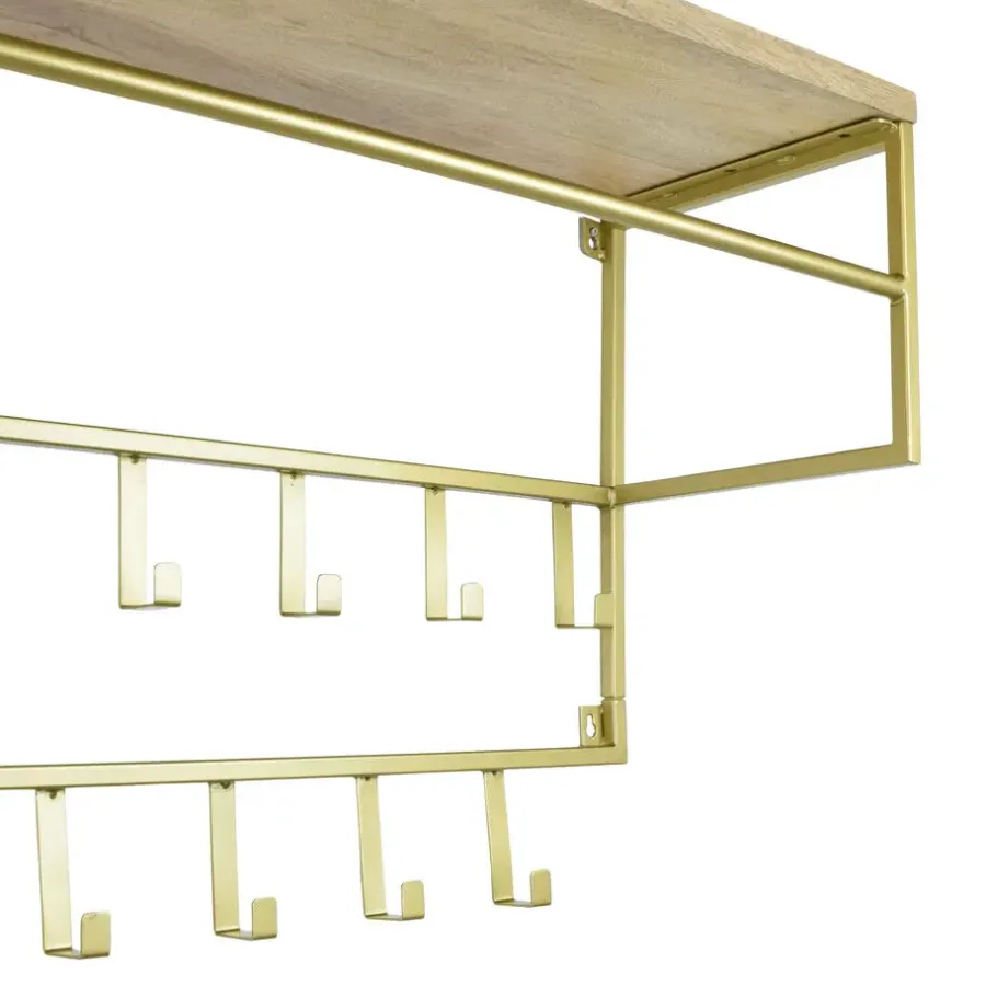 Loft24 LOFT42 Petri Kapstok - 15 haken - Metaal - Goud - 100x57x30