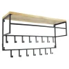 Kapstokken-Loft24 LOFT42 Petri Kapstok - 15 haken - Metaal - Zwart - 100x57x30