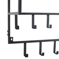 Kapstokken-Loft24 LOFT42 Petri Kapstok - 15 haken - Metaal - Zwart - 100x57x30