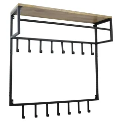 Kapstokken-Loft24 LOFT42 Petri XL Kapstok - 15 haken - Metaal - Zwart - 100x105x30