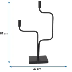 Loft24 LOFT42 Swing Kandelaar - 2 Kaarsen - Metaal - Mat Zwart -67x37x16