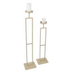Kandelaars En Windlichten-Loft24 LOFT42 Vloerkandelaar Set Flame - Beige metaal