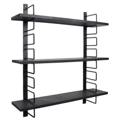 Loft24 LOFT42 Wandrek Zwart - Mangohout – Metaal - 64x13x74