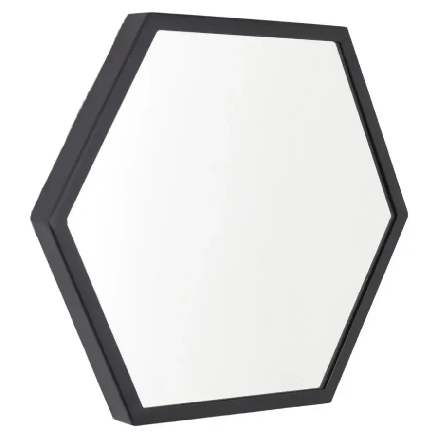 Loft24 LOFT42 Wandspiegel Zeshoek Small - Zwart - 36x32