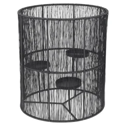 Kandelaars En Windlichten-Loft24 LOFT42 Wira kandelaar met 3 schotels - Metaal - Zwart - Ø28x32