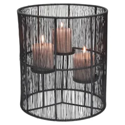 Kandelaars En Windlichten-Loft24 LOFT42 Wira kandelaar met 3 schotels - Metaal - Zwart - Ø28x32
