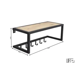 Loft24 LOFT42 Woody Kapstok - Zwart – Mangohout – Metaal