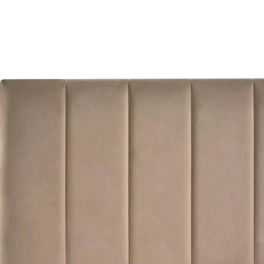 Leen Bakker LONZAC - Bed met opbergruimte - Taupe - 180 x 200 cm - Fluweel