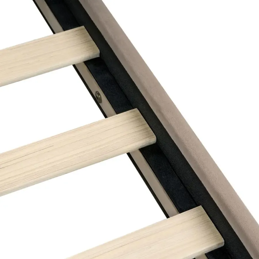 Leen Bakker LONZAC - Bed met opbergruimte - Taupe - 180 x 200 cm - Fluweel