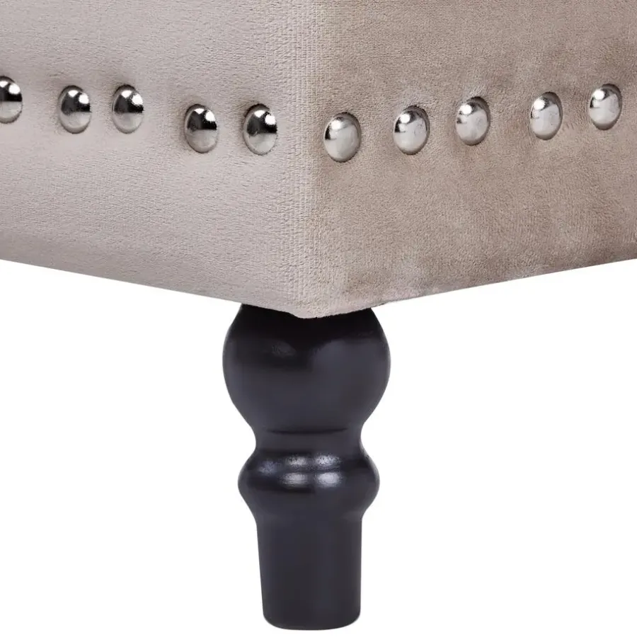 Beliani LORETTO - Poef - Beige - 37 cm - Fluweel