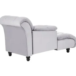 Beliani LORMONT - Chaise longue - Grijs - Rechterzijde - Fluweel