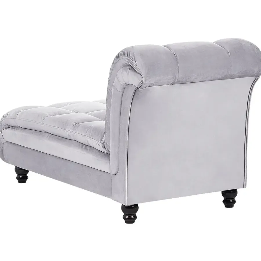 Beliani LORMONT - Chaise longue - Grijs - Rechterzijde - Fluweel