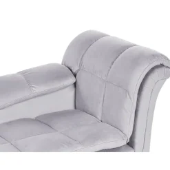 Beliani LORMONT - Chaise longue - Grijs - Rechterzijde - Fluweel
