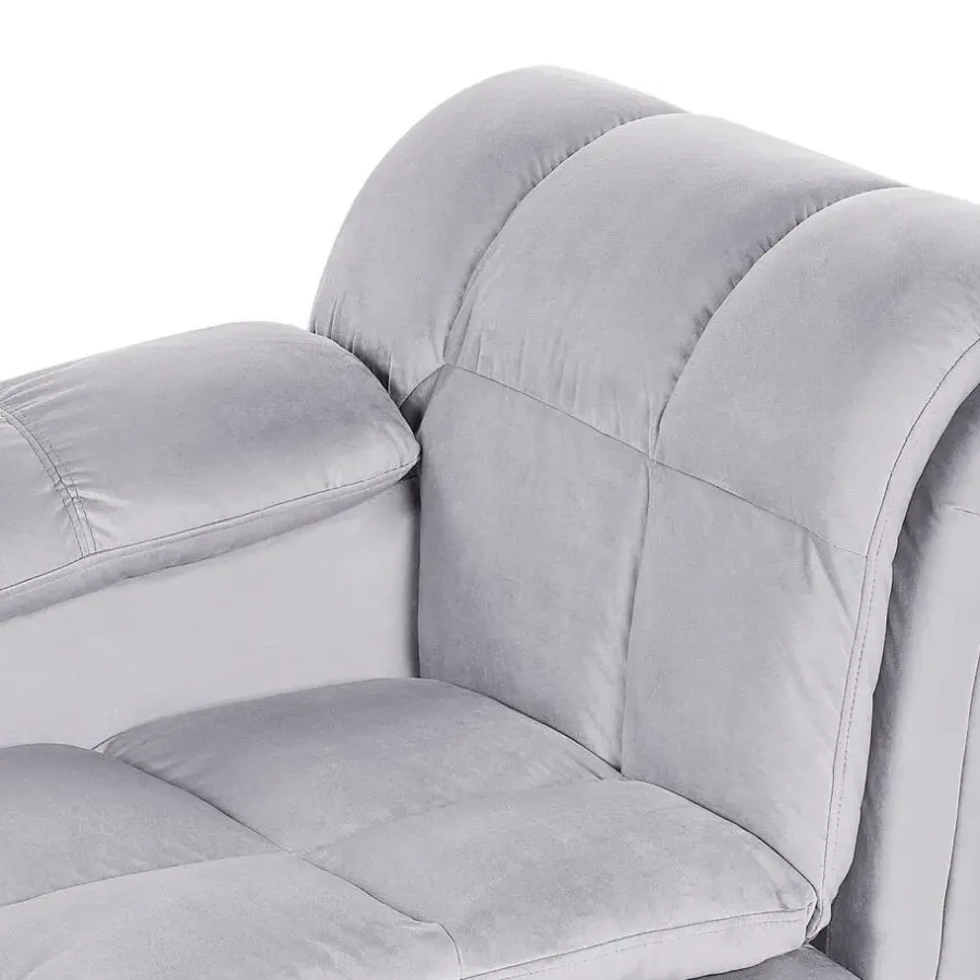 Beliani LORMONT - Chaise longue - Grijs - Rechterzijde - Fluweel